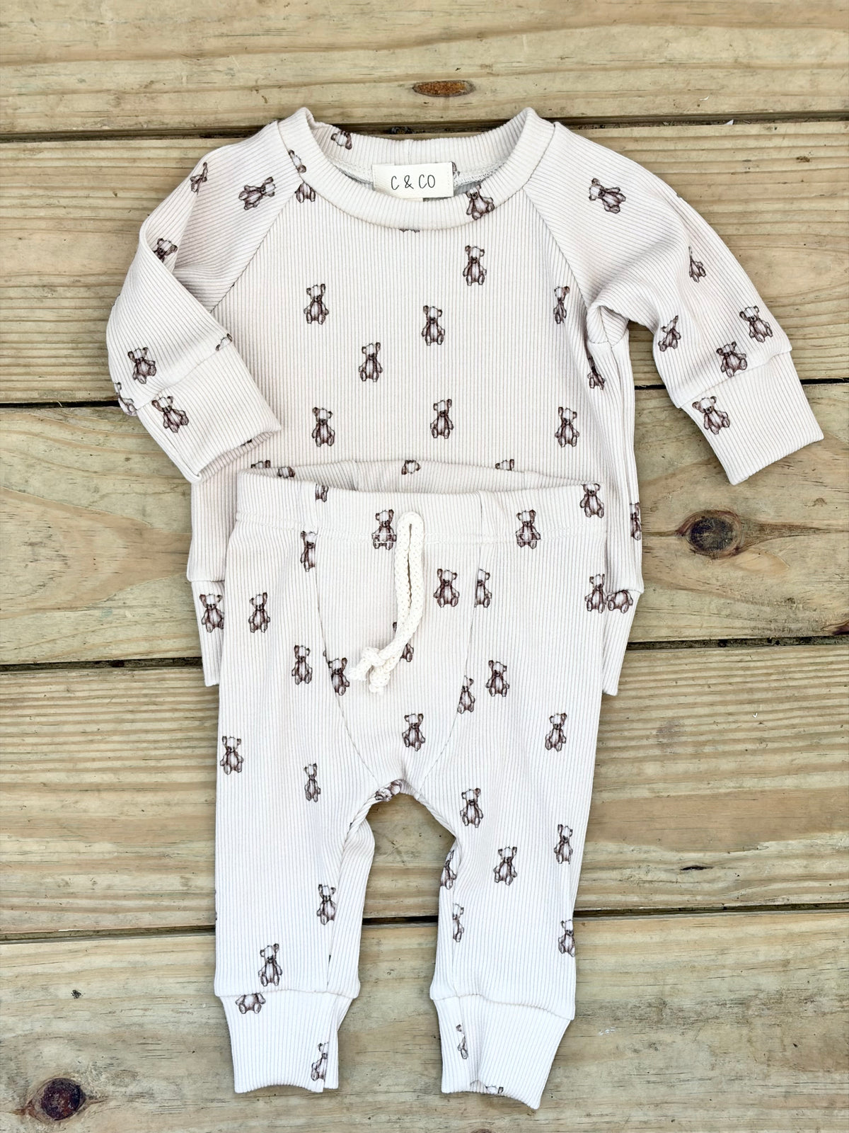Bear Cub Ribbed Baby Set