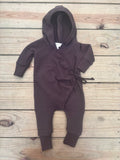 Hooded Crossover Waffle Romper