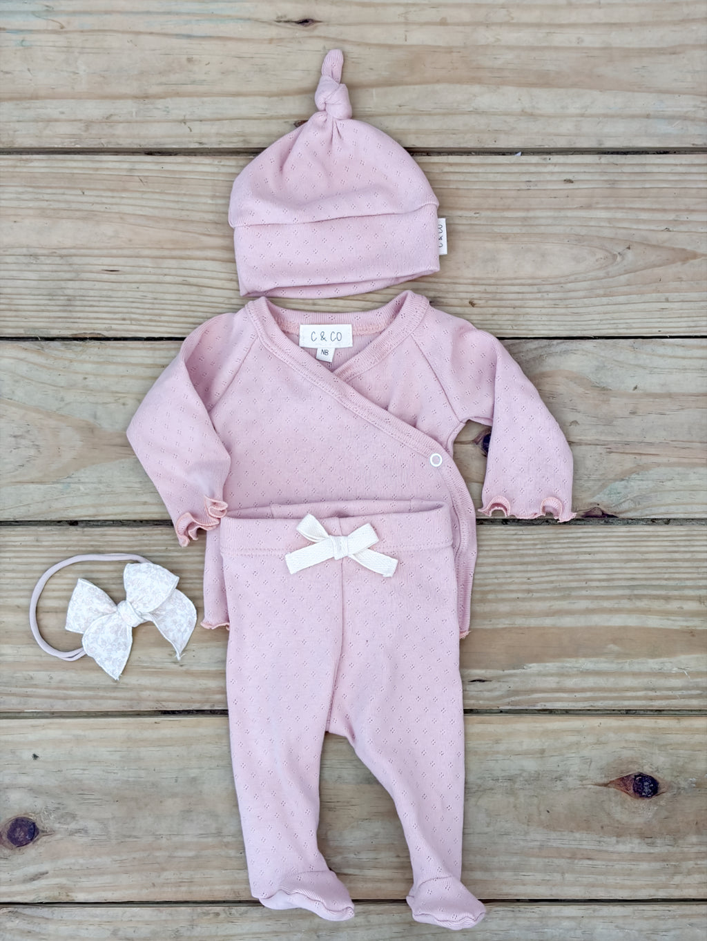 Blush Pointelle Newborn Set