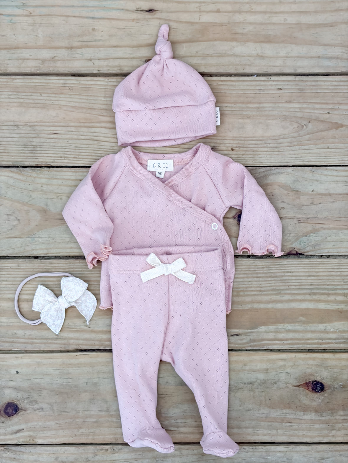 Blush Pointelle Newborn Set