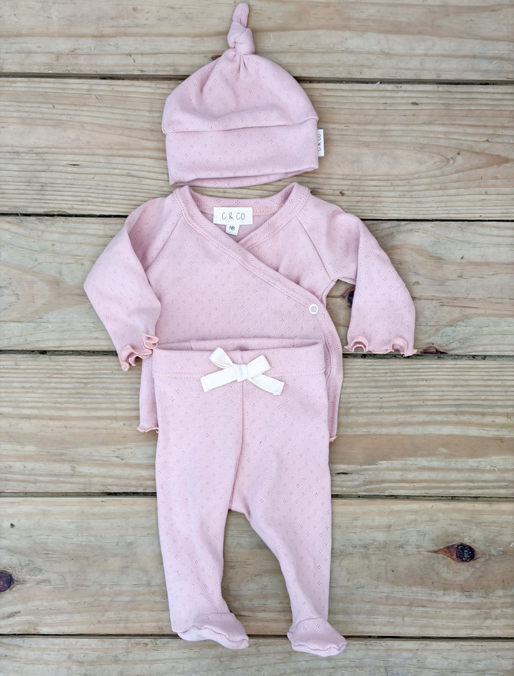 Blush Pointelle Newborn Set